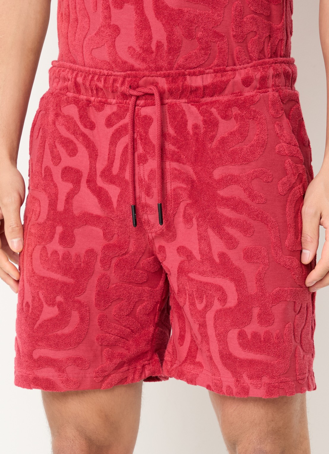 OAS Loefy straight fit korte broek van badstof - detail 3 rood