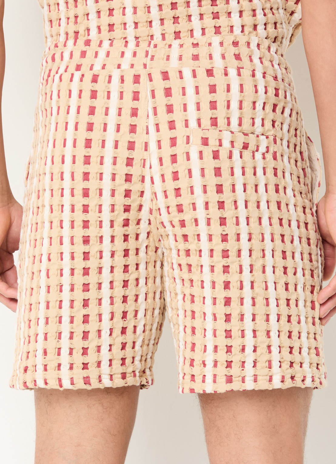 OAS Loefy straight fit korte broek van badstof - achterkant 4 beige