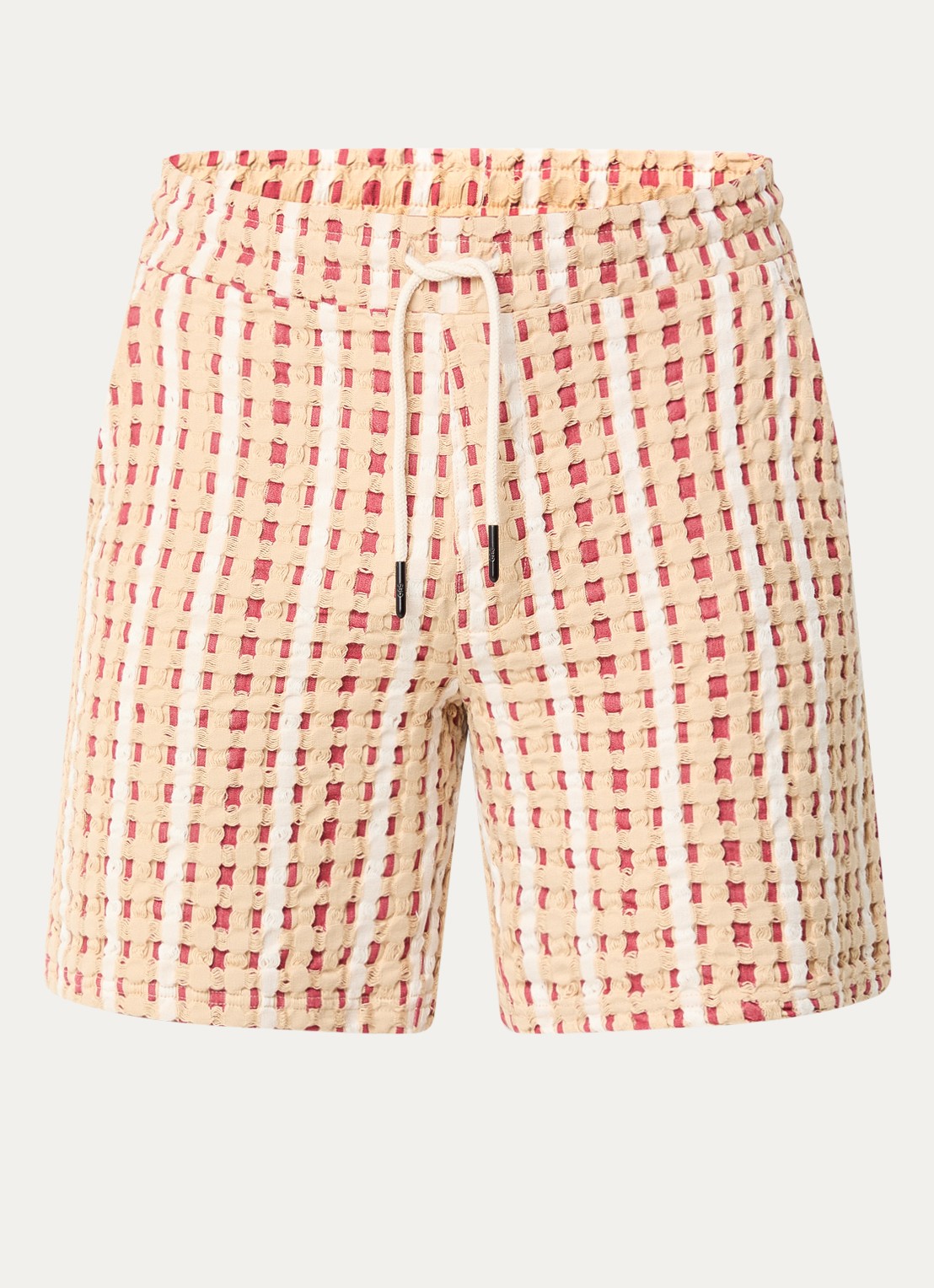OAS Loefy straight fit korte broek van badstof - voorkant beige