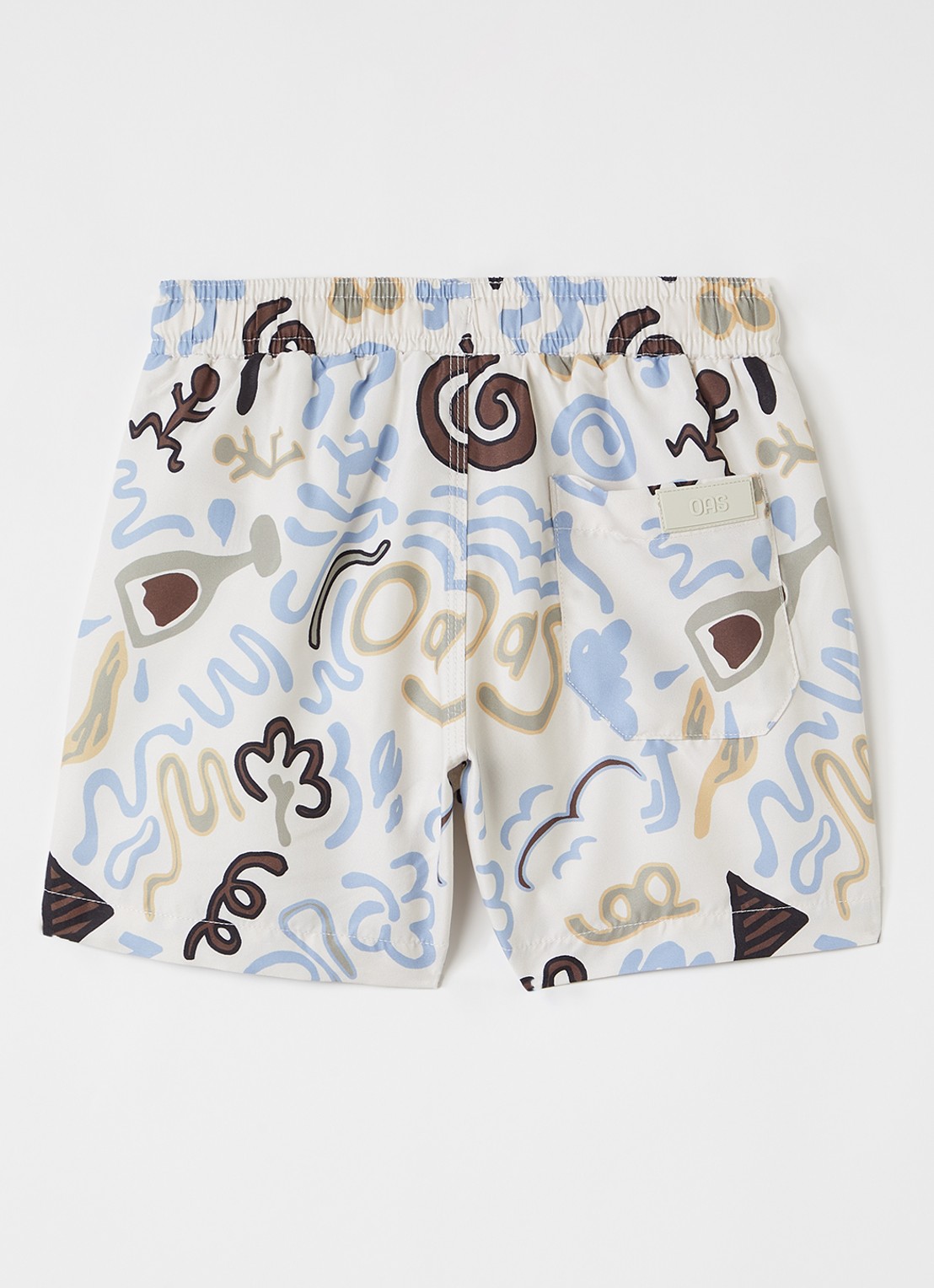 OAS Memento zwemshorts met grafische print - voorkant 2 creme