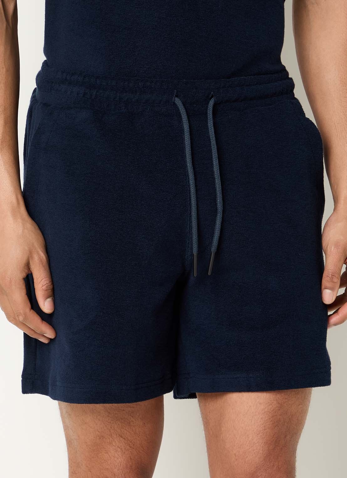 OAS Straight fit korte broek met steekzakken - detail 2 donkerblauw