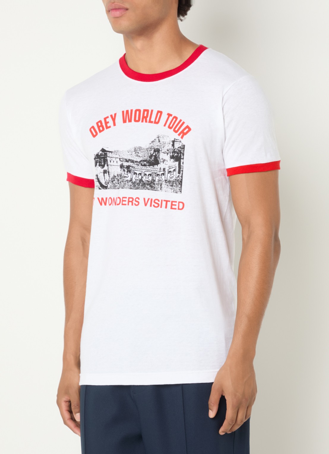 Obey 7 Wonders T-shirt met logoprint - detail 2 wit