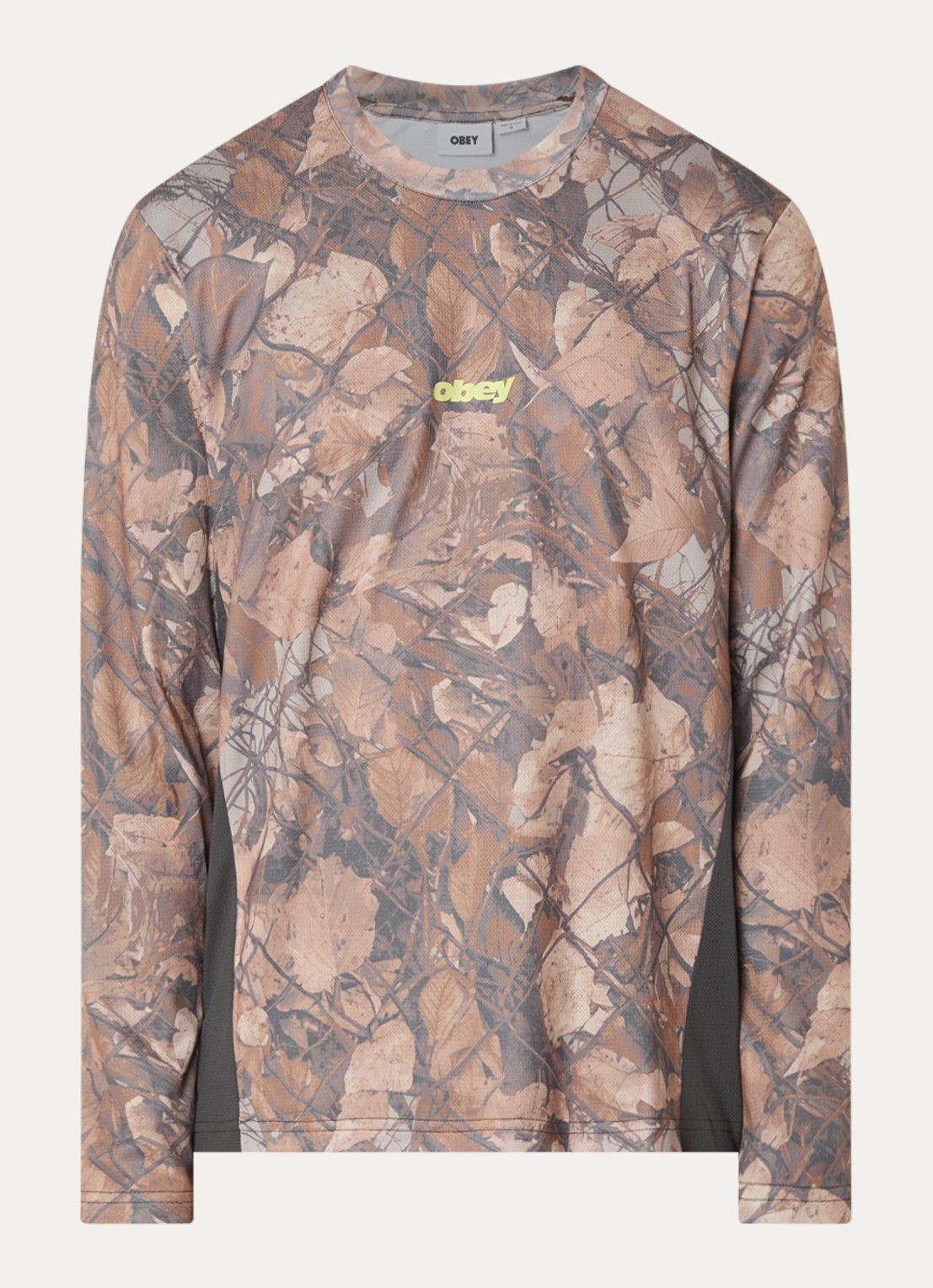 Obey Basecamp longsleeve met print - voorkant bruin