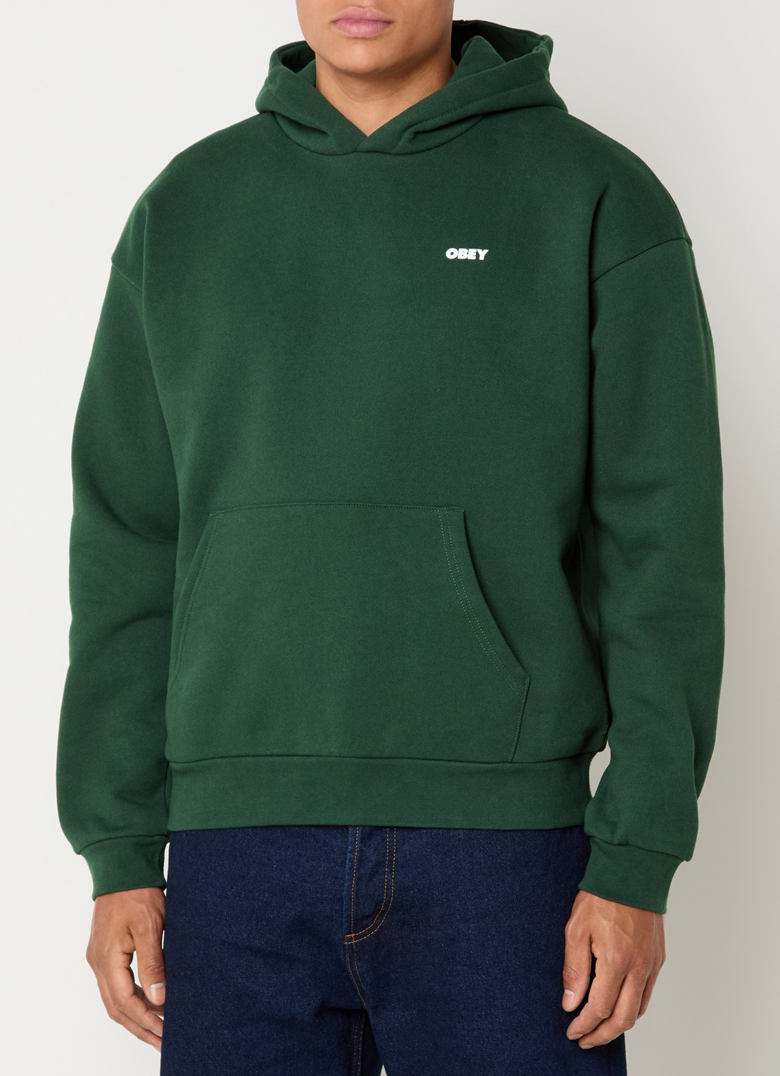 Obey Bold hoodie met logo - achterkant 3 groen