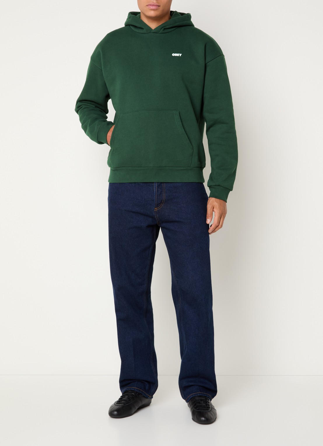 Obey Bold hoodie met logo - voorkant 5 groen