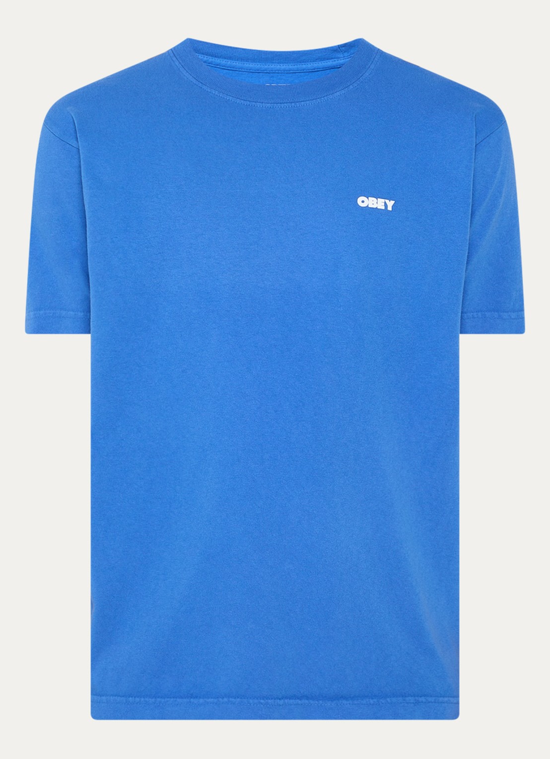 Obey Bold Icon Face T-shirt met logo- en backprint - voorkant indigo