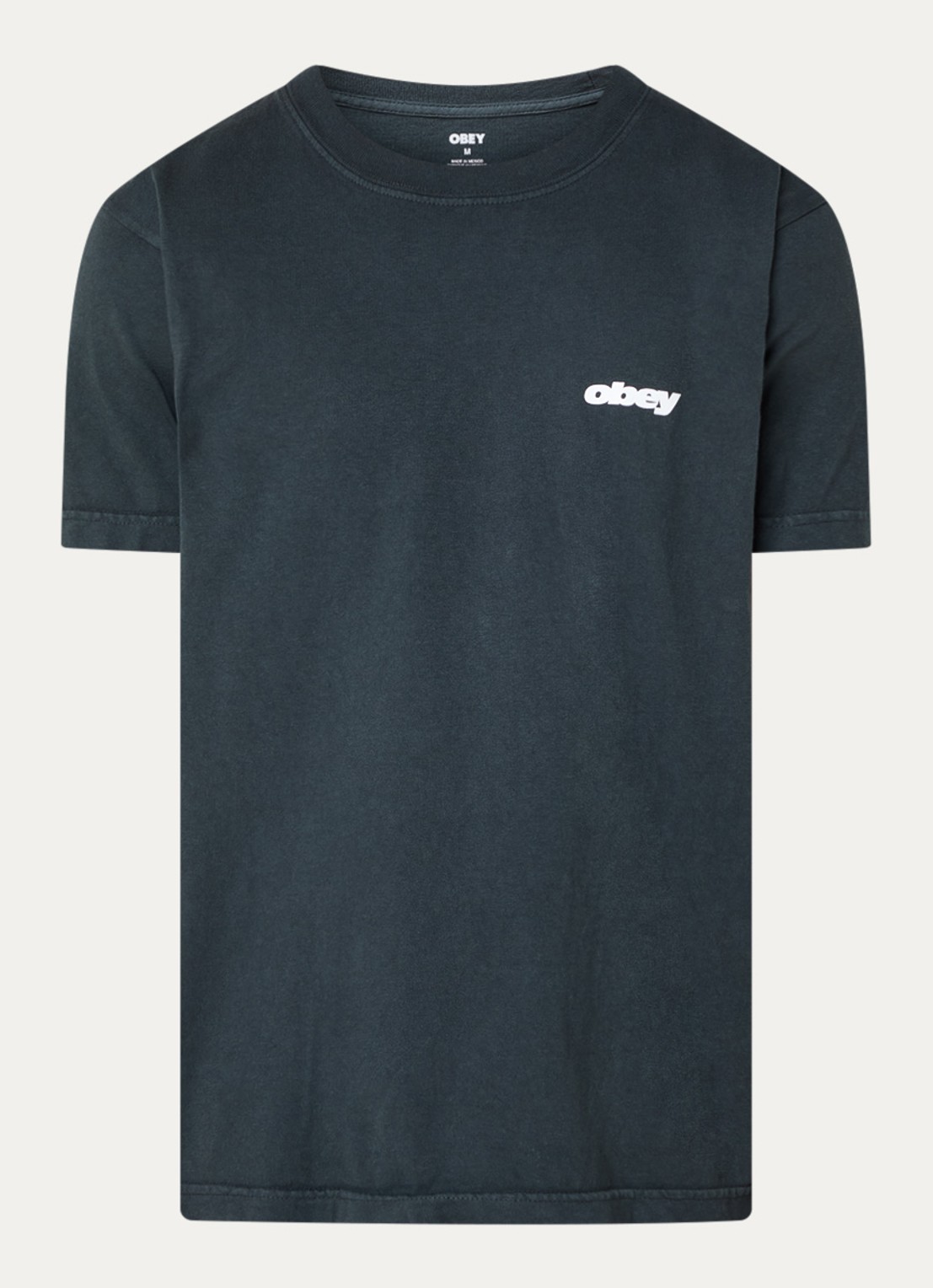 Obey Bounce T-shirt met logo- en backprint - voorkant 2 antraciet
