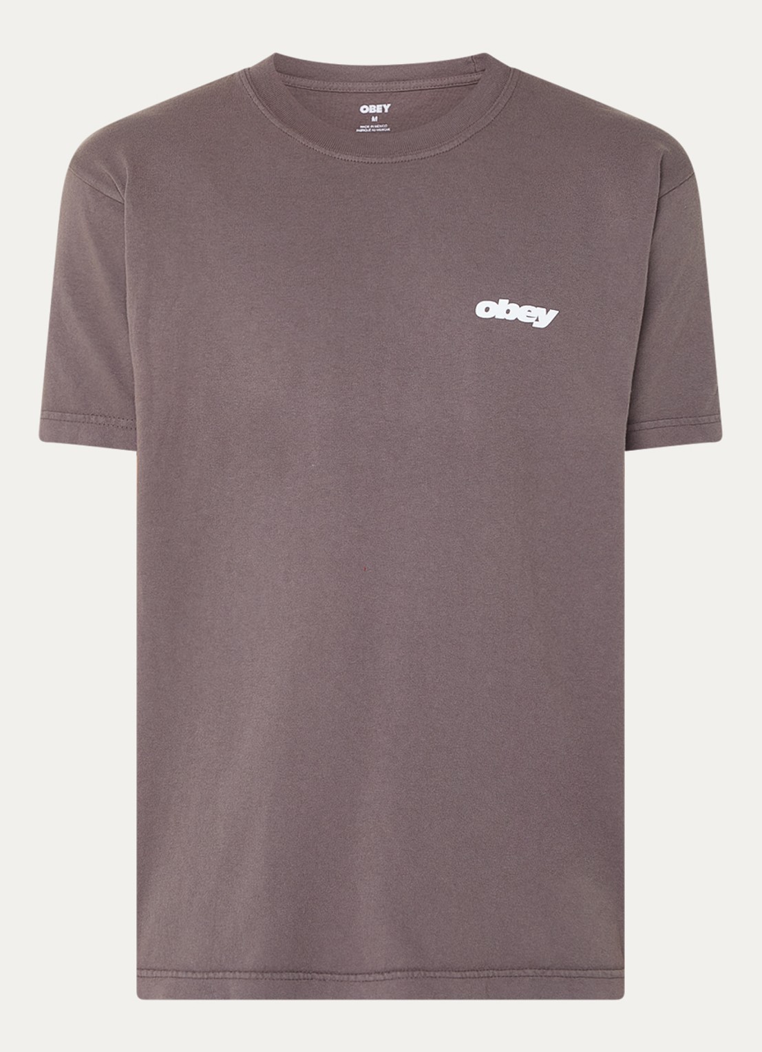 Obey Bounce T-shirt met logo- en backprint - voorkant 2 antraciet