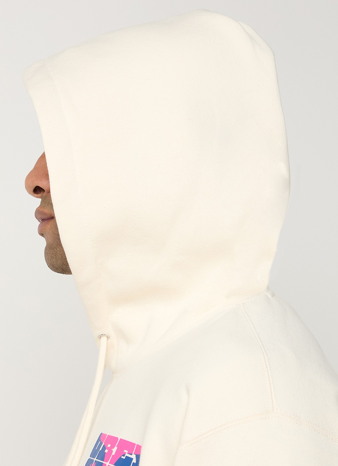 Obey Brick By Brick hoodie met logo- en backprint - detail 5 creme