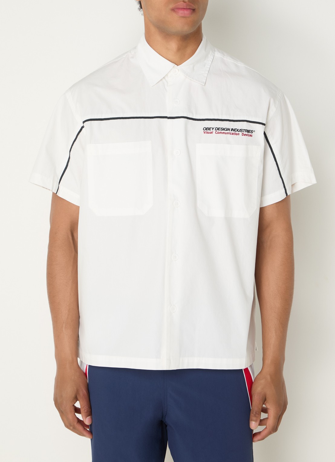 Obey Camber regular fit overhemd met borstzak - detail 4 wit