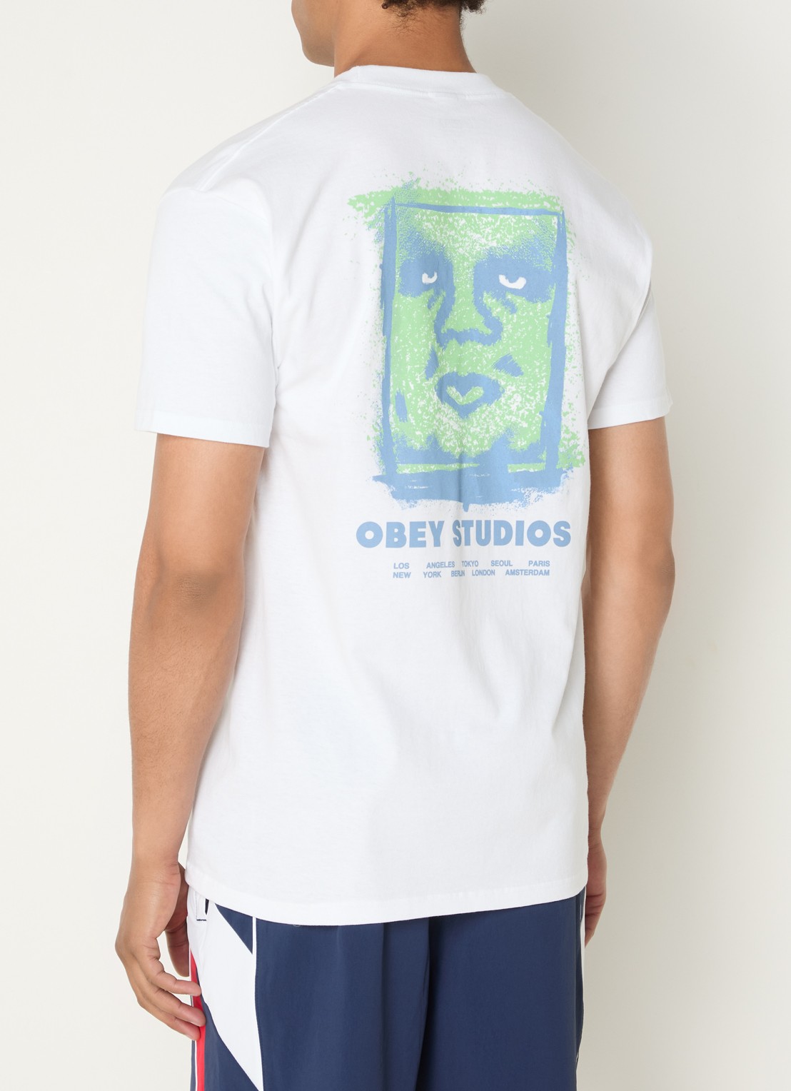 Obey Chalky T-shirt met logo- en backprint - detail 4 wit