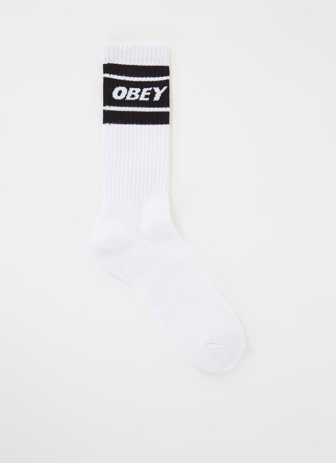 Obey Cooper sokken met logo - voorkant wit