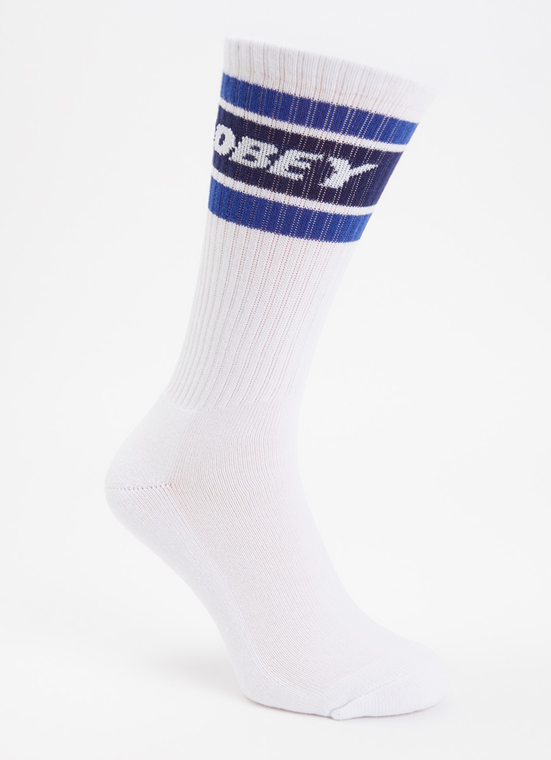 Obey Cooper sokken met logo - voorkant blauw
