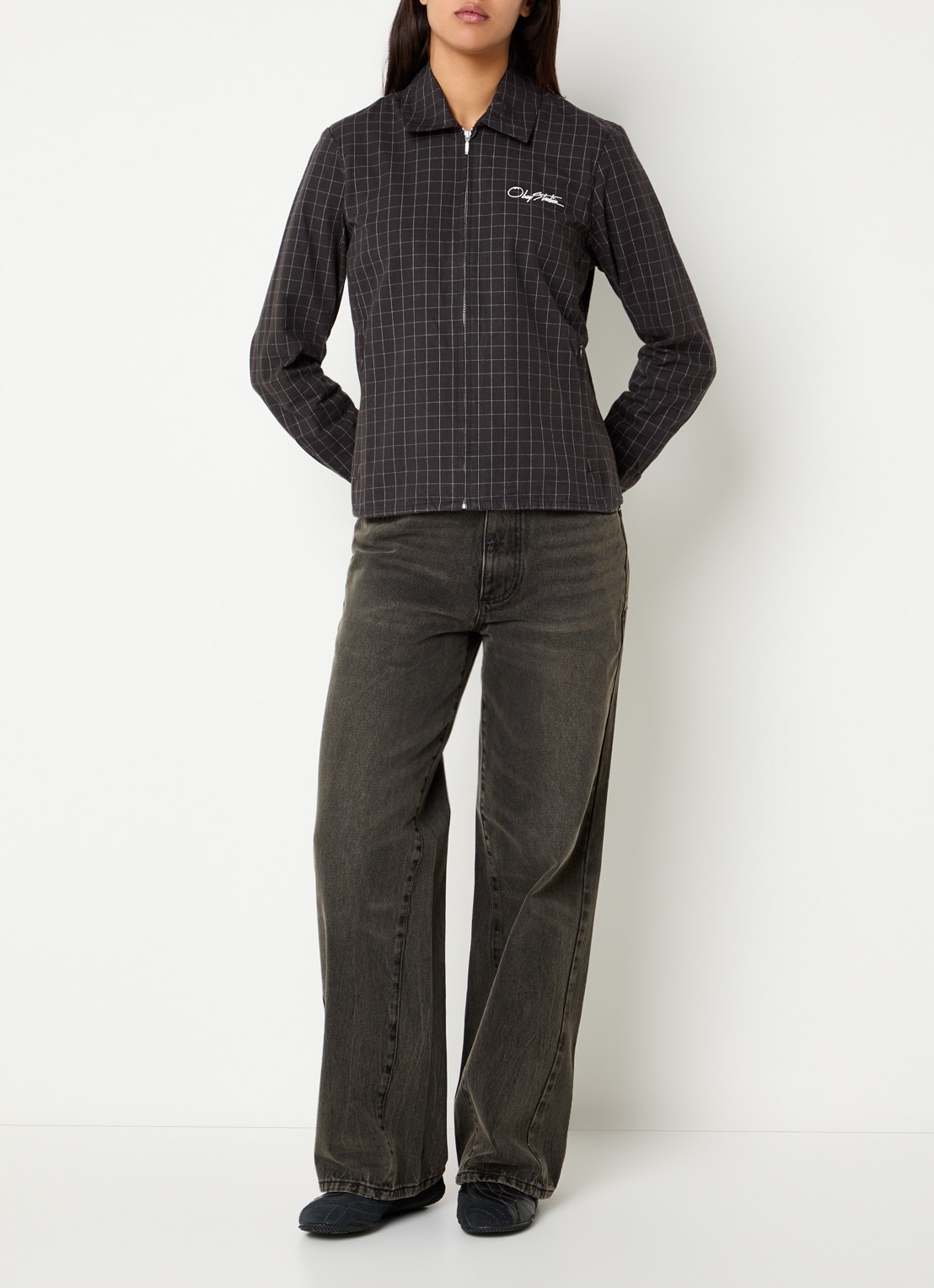 Obey Dana jack met ritszakken - voorkant 4 antraciet