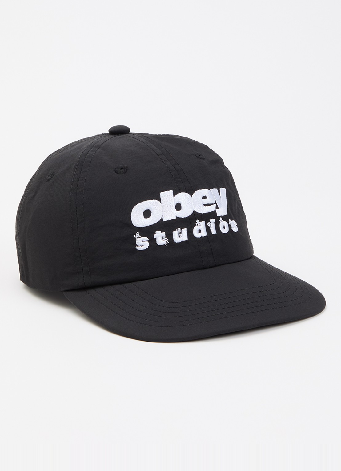Obey Dance Studio 6 Panel pet met logoborduring - voorkant zwart
