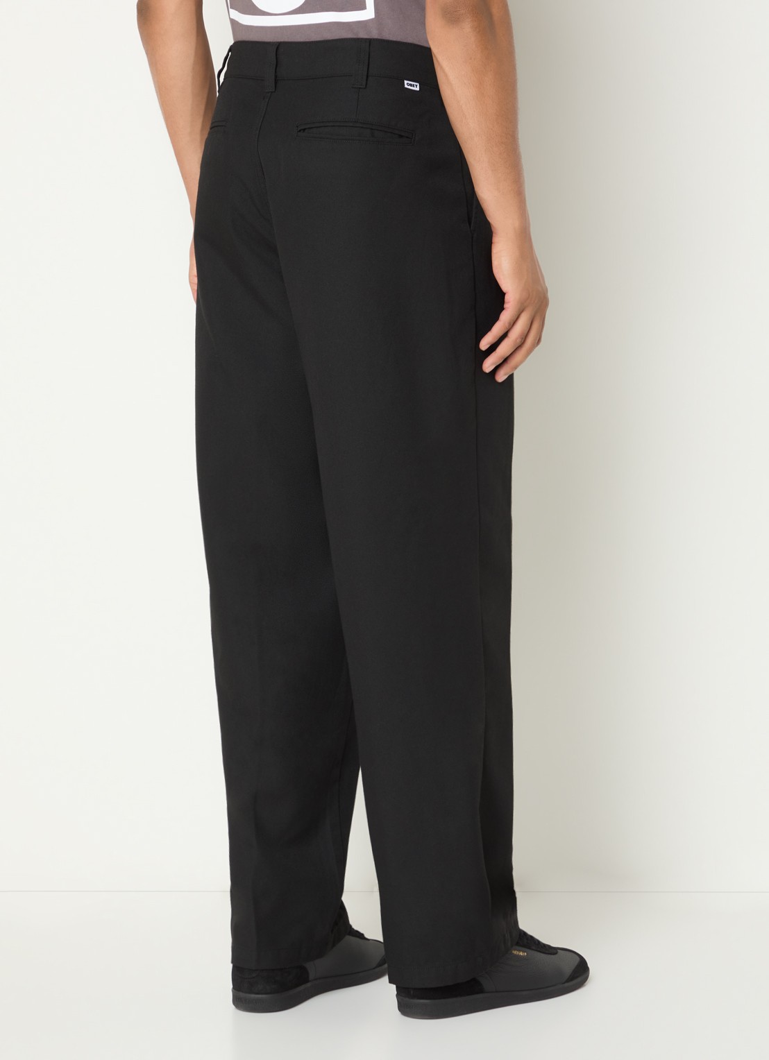 Obey Dean loose fit chino met steekzakken - achterkant 5 zwart