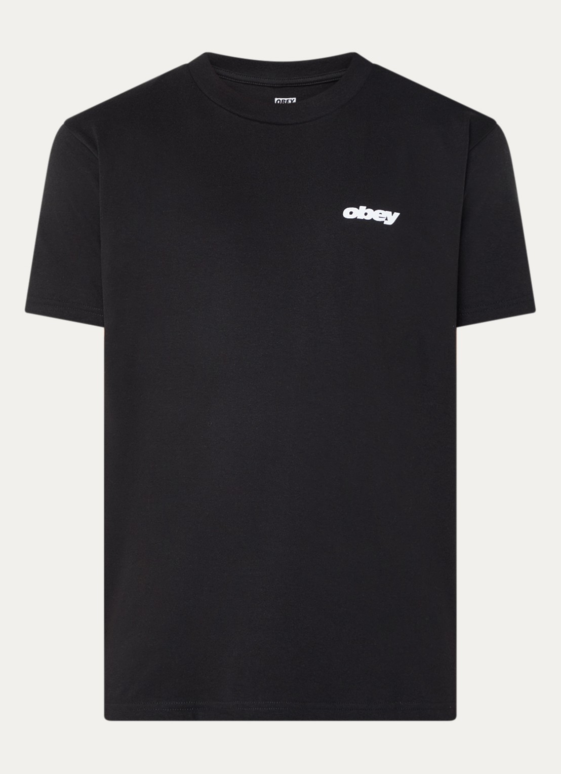 Obey Dice T-shirt met logo- en backprint - voorkant 2 zwart