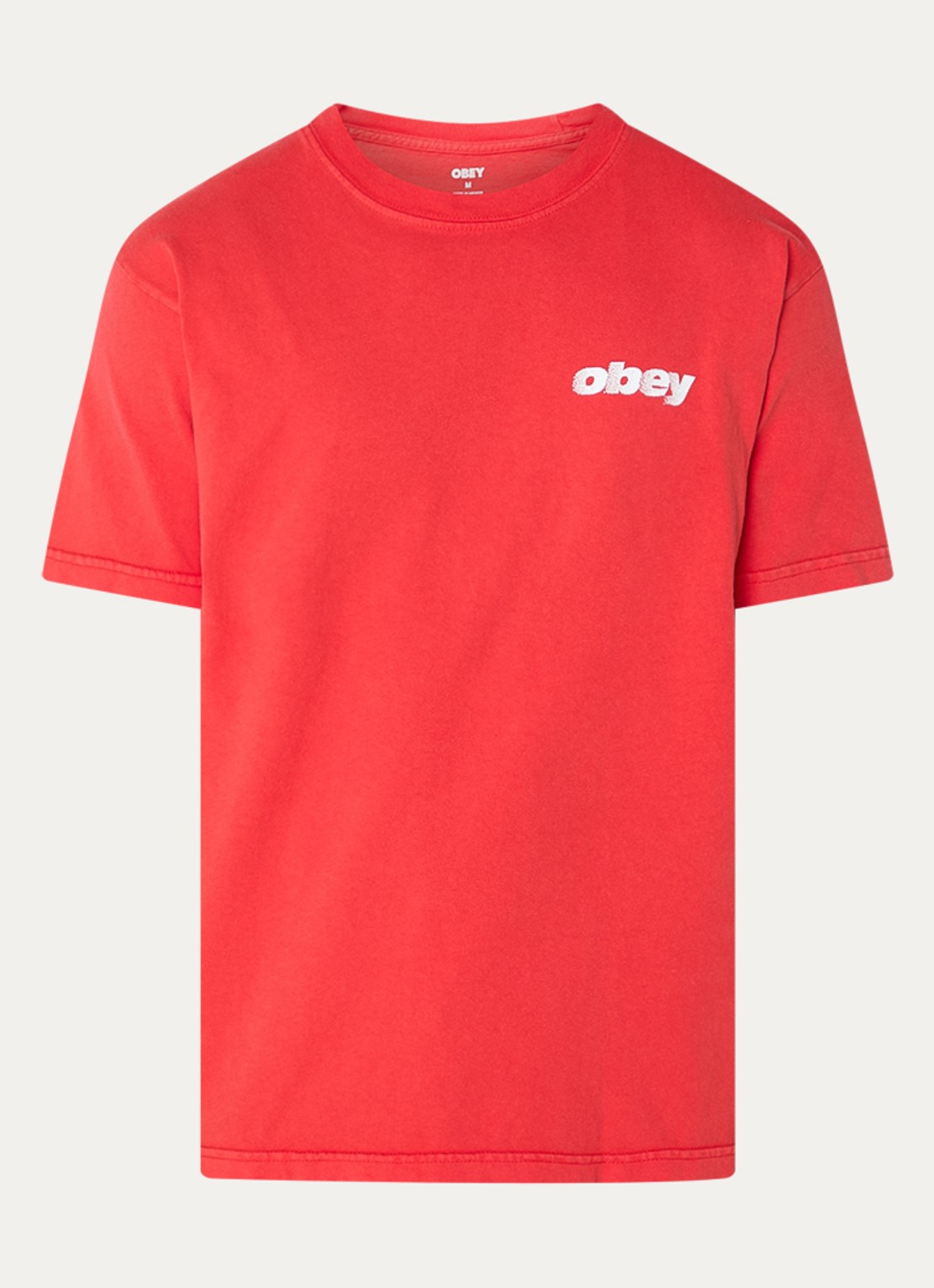 Obey Diffusion T-shirt met logo- en backprint - voorkant 2 rood