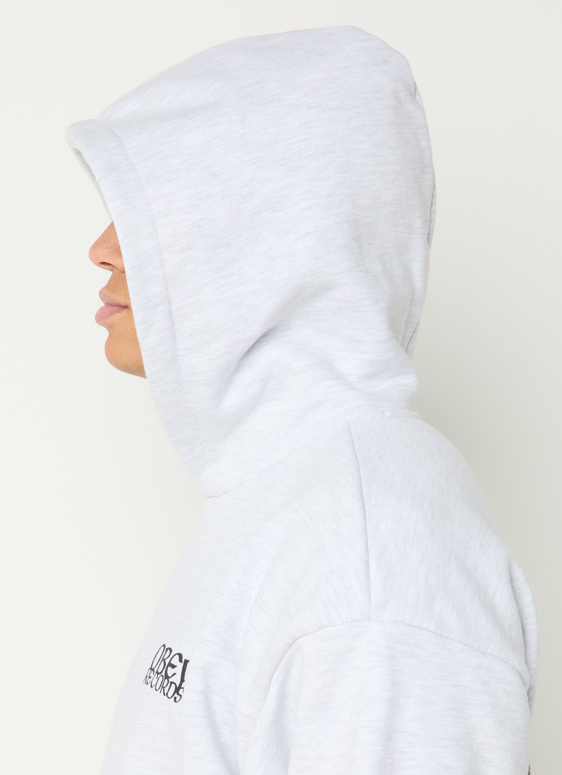 Obey Disorder hoodie met logo- en backprint - detail 5 grijsmele