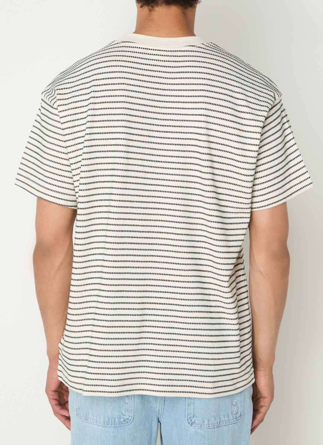 Obey Edwin T-shirt met streepprint - achterkant groen