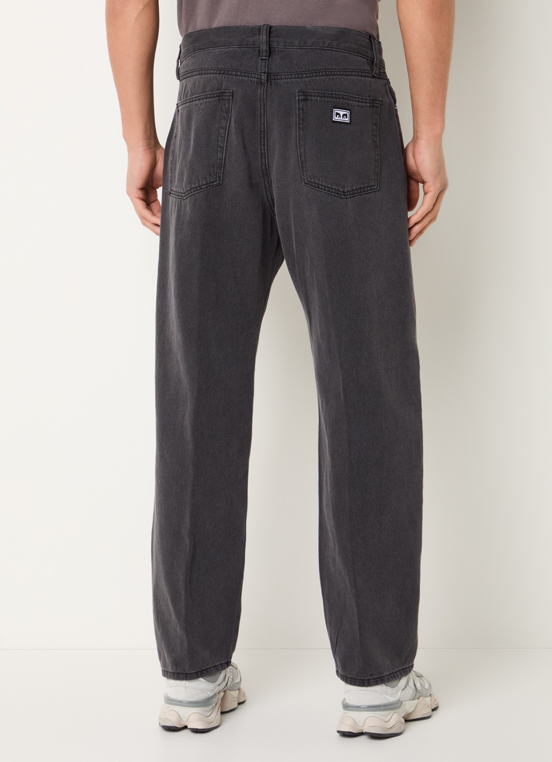 Obey Emerson straight leg jeans met gekleurde wassing - achterkant antraciet