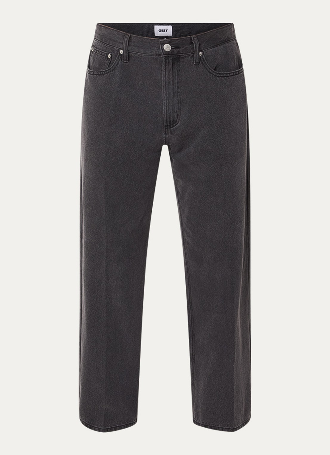 Obey Emerson straight leg jeans met gekleurde wassing - voorkant 2 antraciet