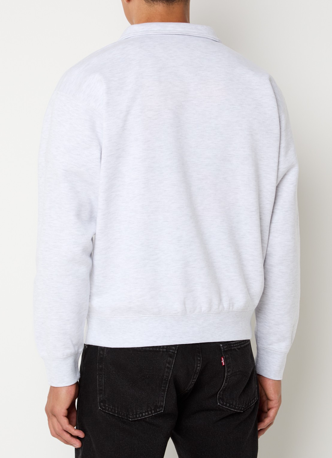 Obey Established Works sweater met halve rits en logoborduring - achterkant 4 wit