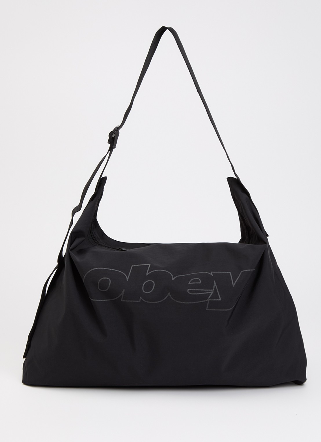 Obey Explorer crossbodytas met logo - voorkant 4 zwart
