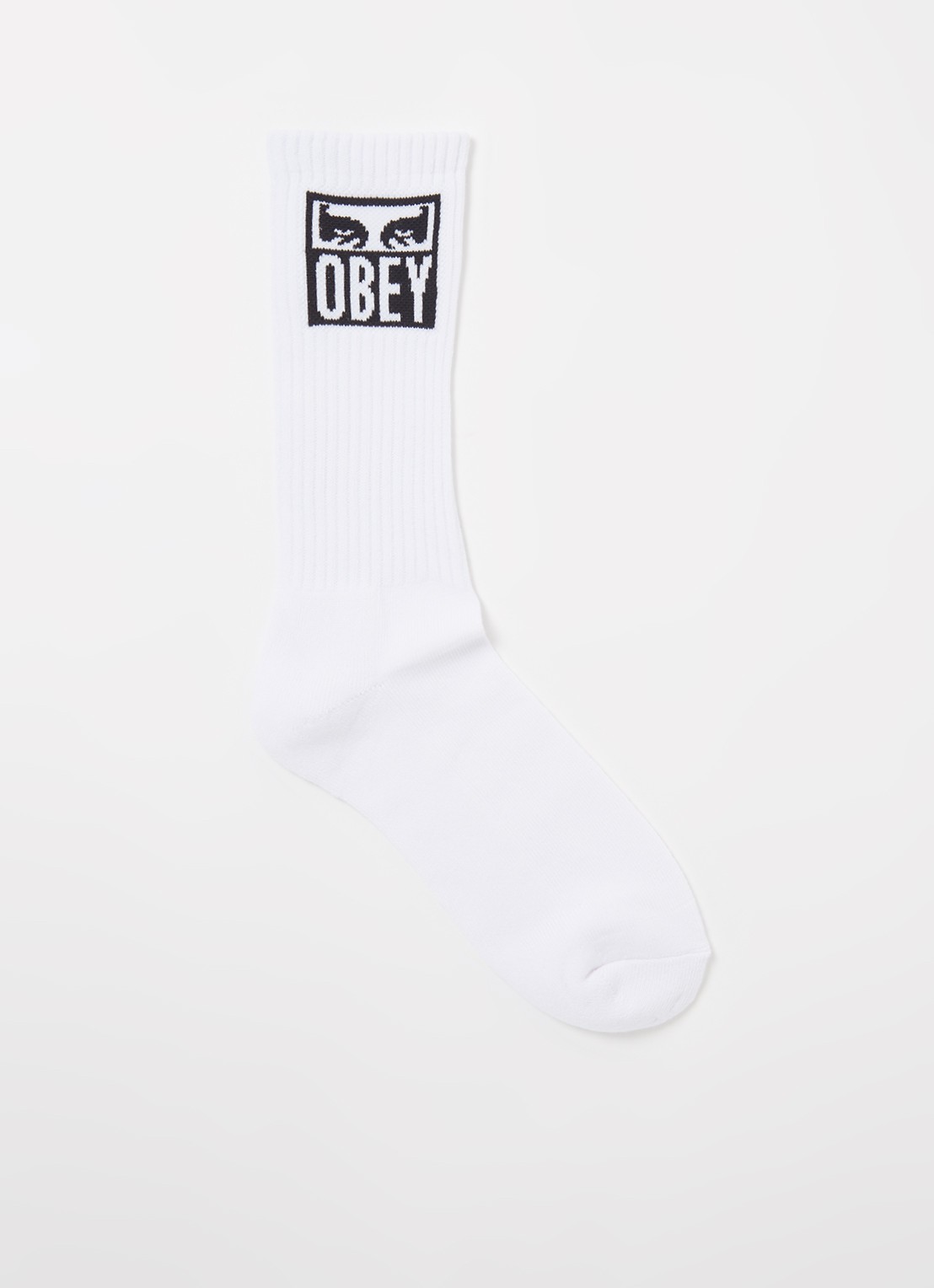 Obey Eyes Icon sokken met logo - voorkant wit