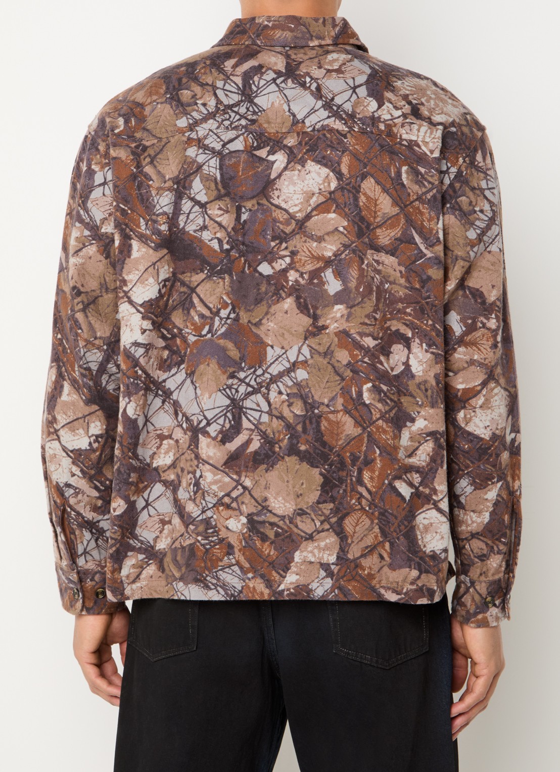 Obey Fence regular fit overhemd met print - achterkant bruin
