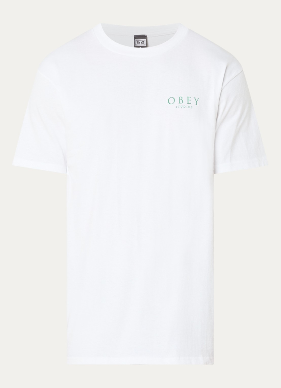Obey Flores Robus T-shirt met logo- en backprint  - voorkant wit