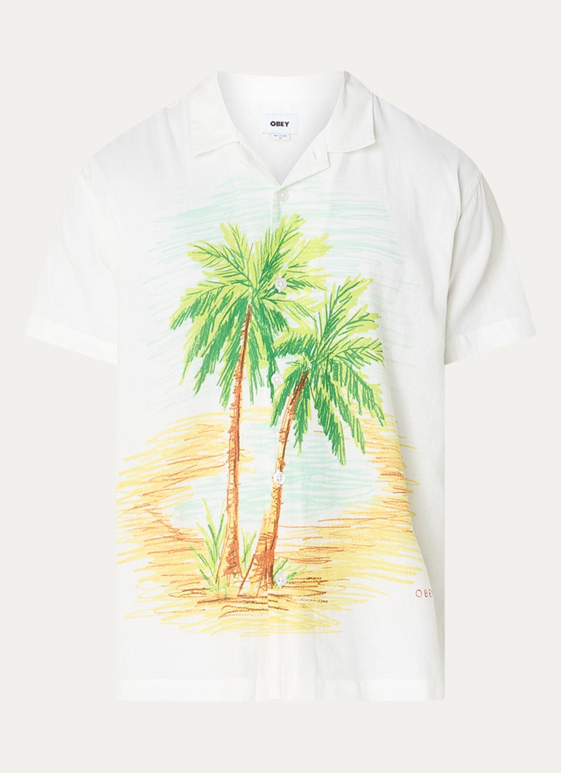 Obey Hyde regular fit overhemd met print - voorkant 2 wit