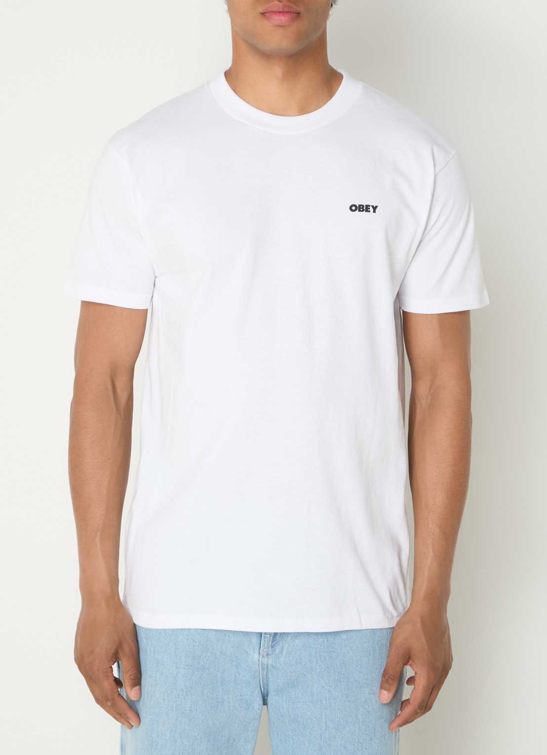 Obey Icon 89 T-shirt met logo- en backprint - achterkant wit