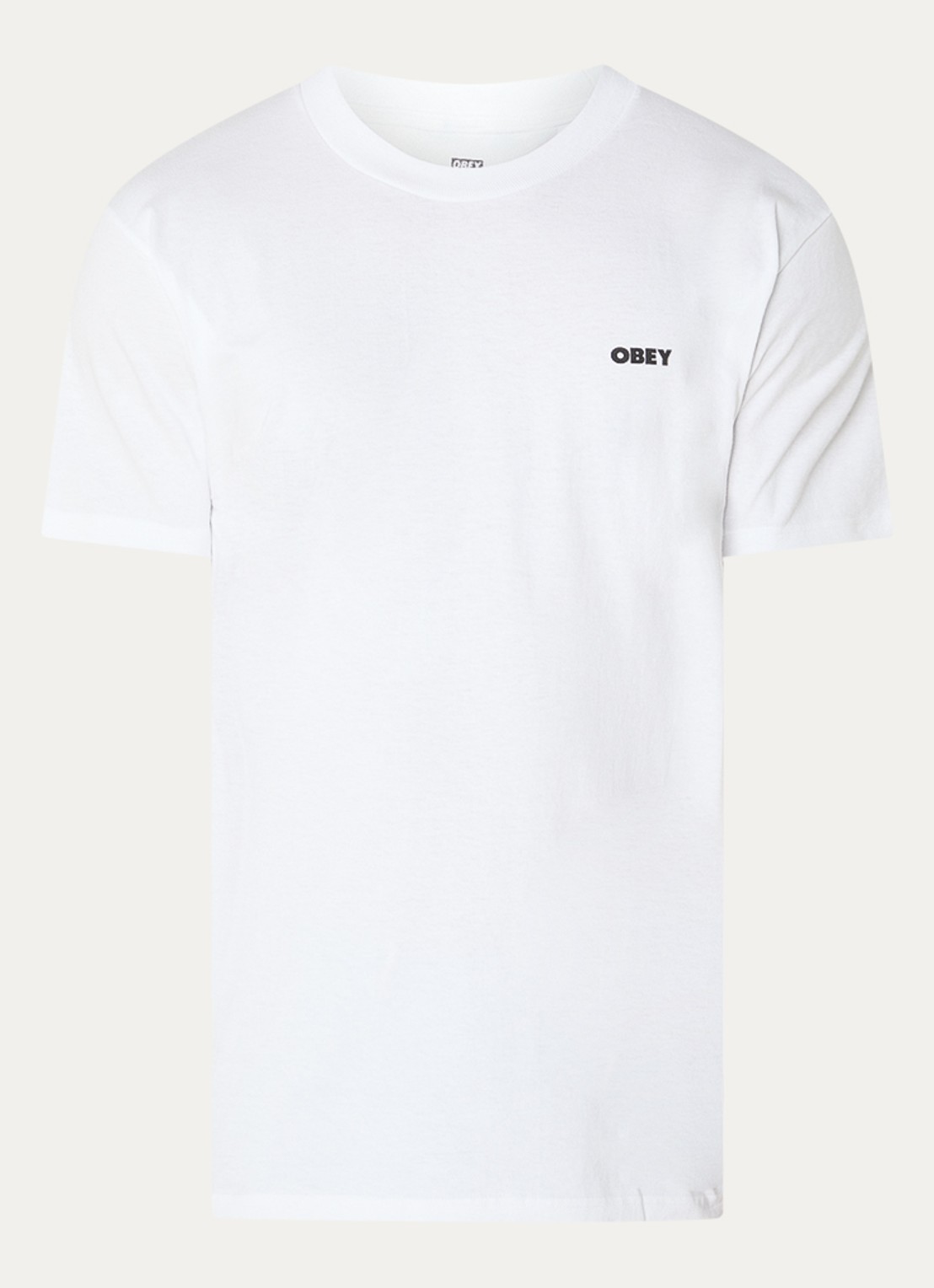 Obey Icon 89 T-shirt met logo- en backprint - voorkant 2 wit