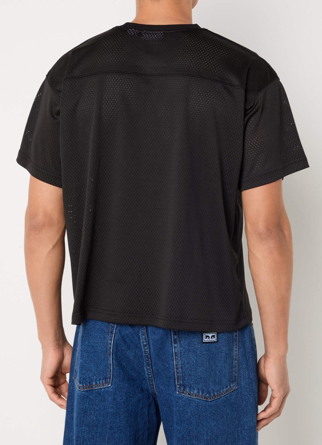 Obey Johnson Practice T-shirt van mesh met logoprint - achterkant 5 zwart