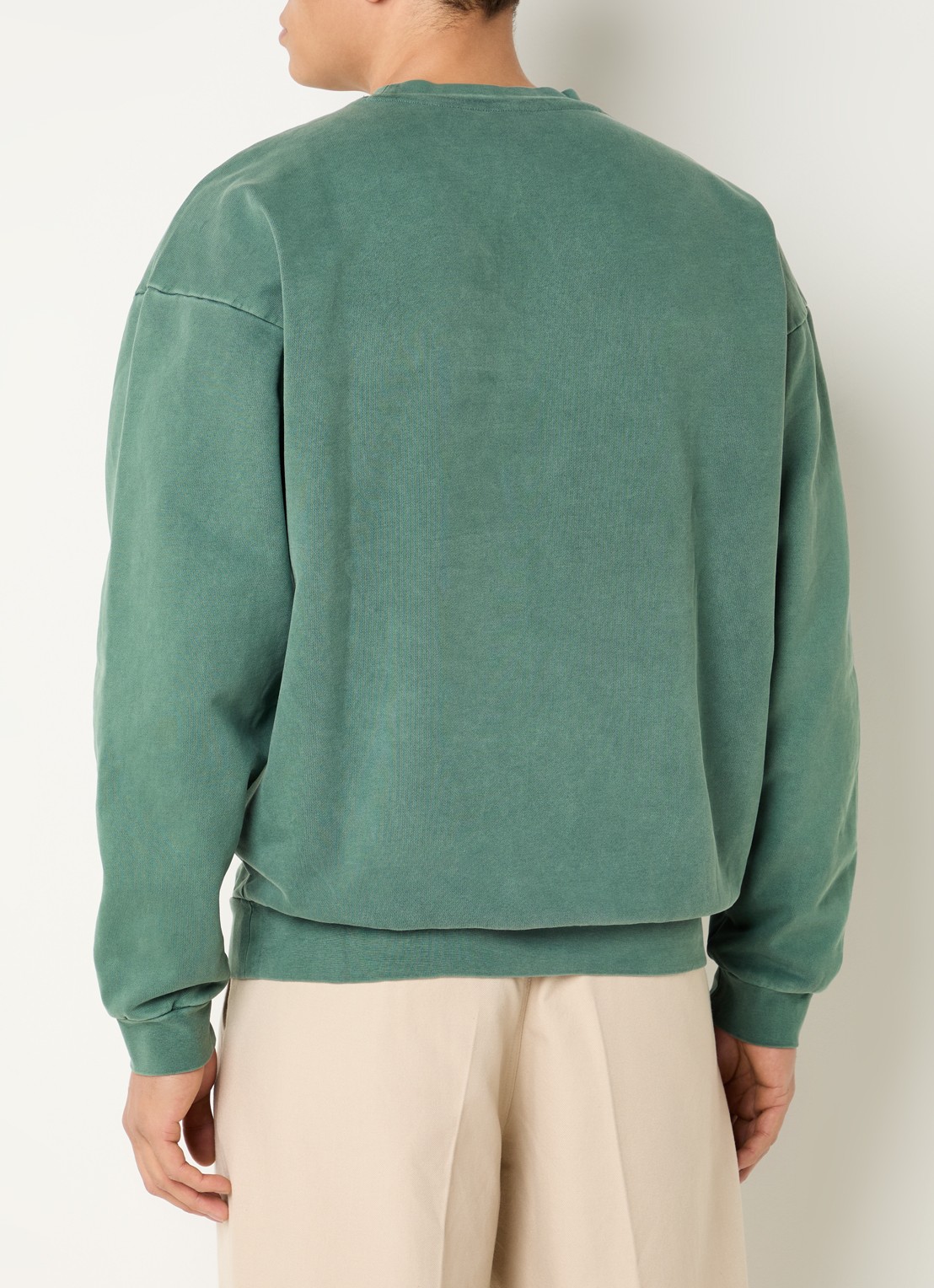 Obey Lowercase sweater met logoborduring - achterkant 4 groen