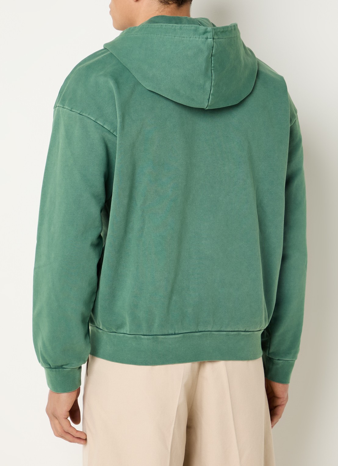 Obey Lowercase sweatvest met logoborduring - achterkant 3 groen