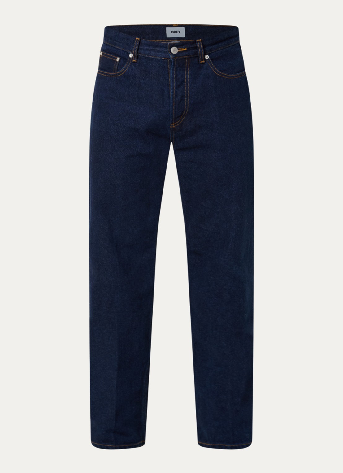 Obey Mid waist straight leg jeans met donkere wassing - voorkant 4 indigo