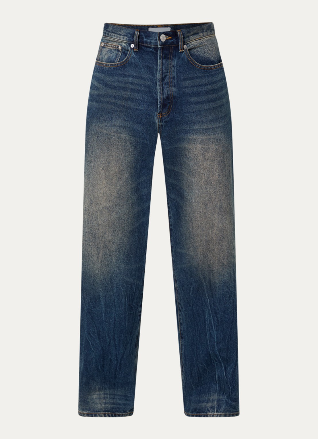 Obey Mid waist straight leg jeans met medium wassing - voorkant 4 indigo