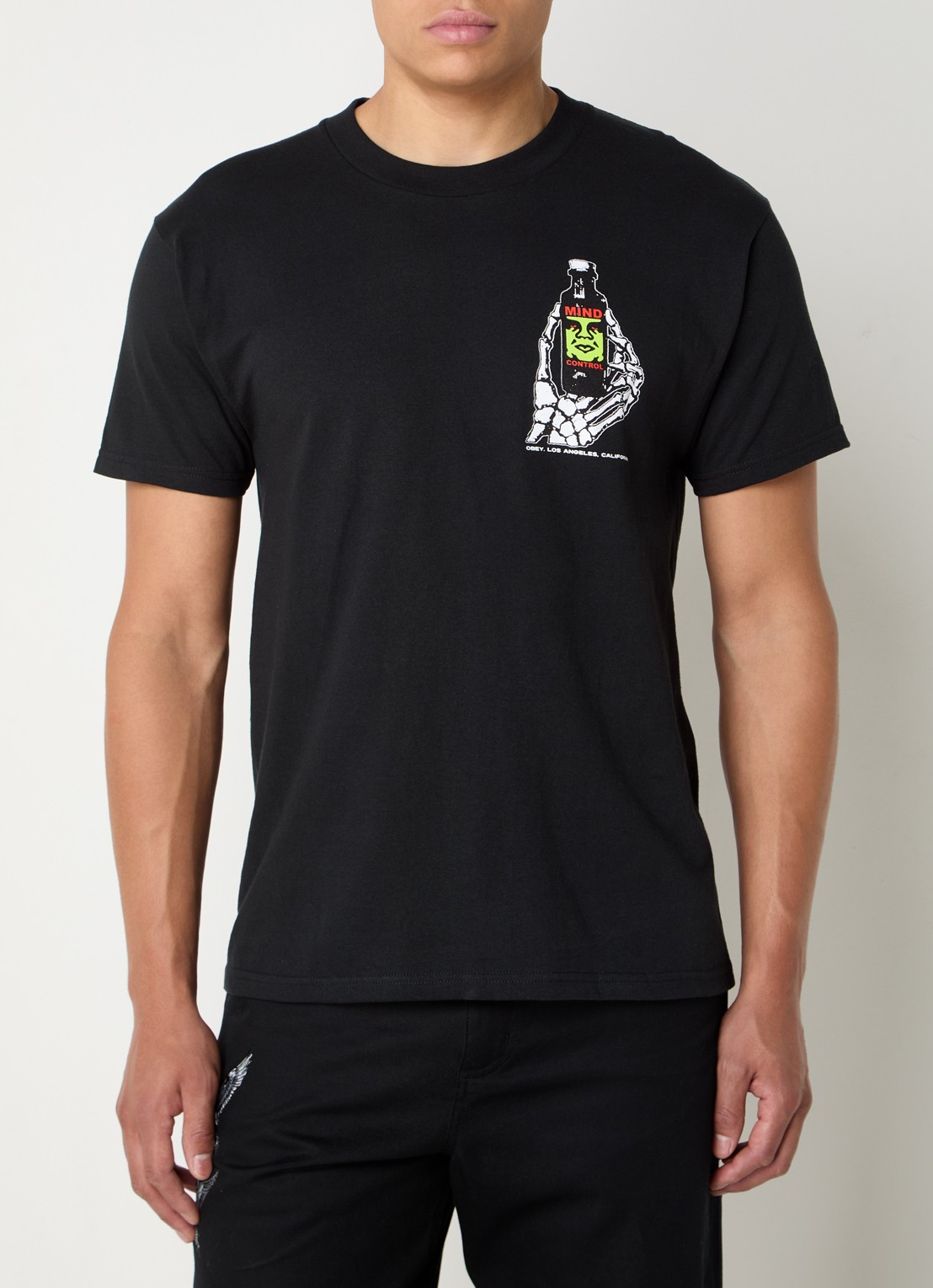Obey Mind Control T-shirt met front- en backprint - achterkant zwart
