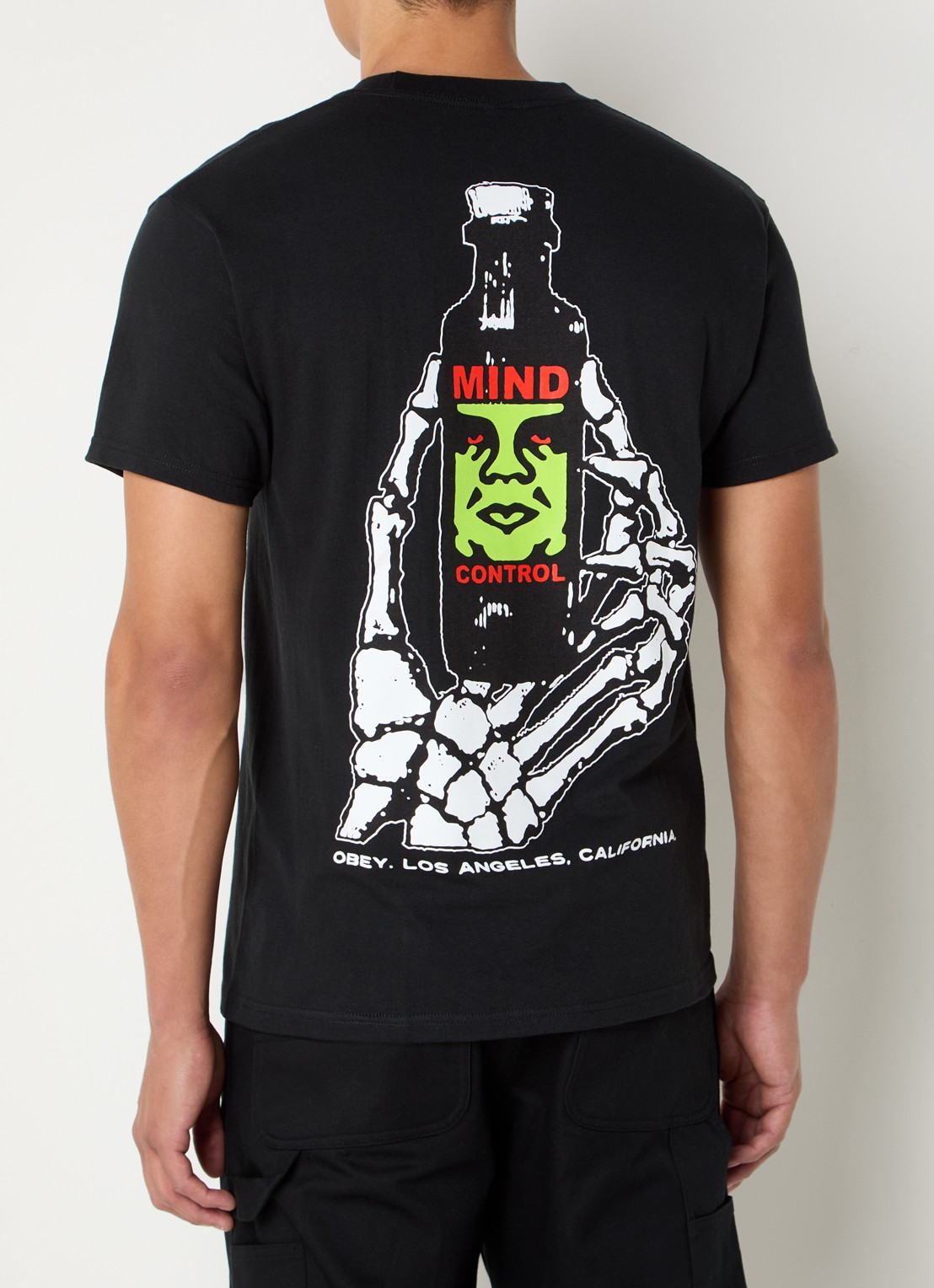 Obey Mind Control T-shirt met front- en backprint - detail 4 zwart
