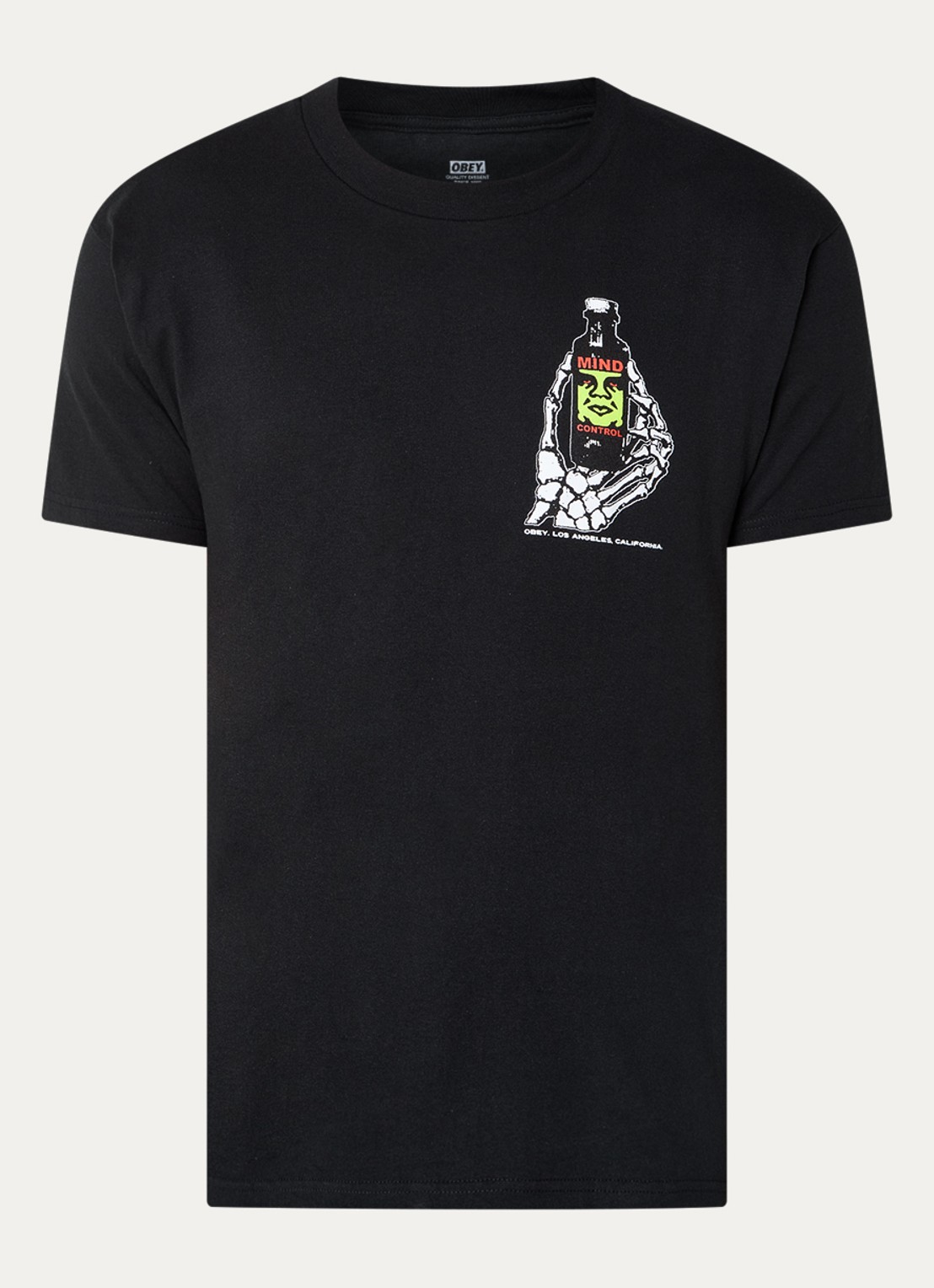 Obey Mind Control T-shirt met front- en backprint - voorkant 2 zwart