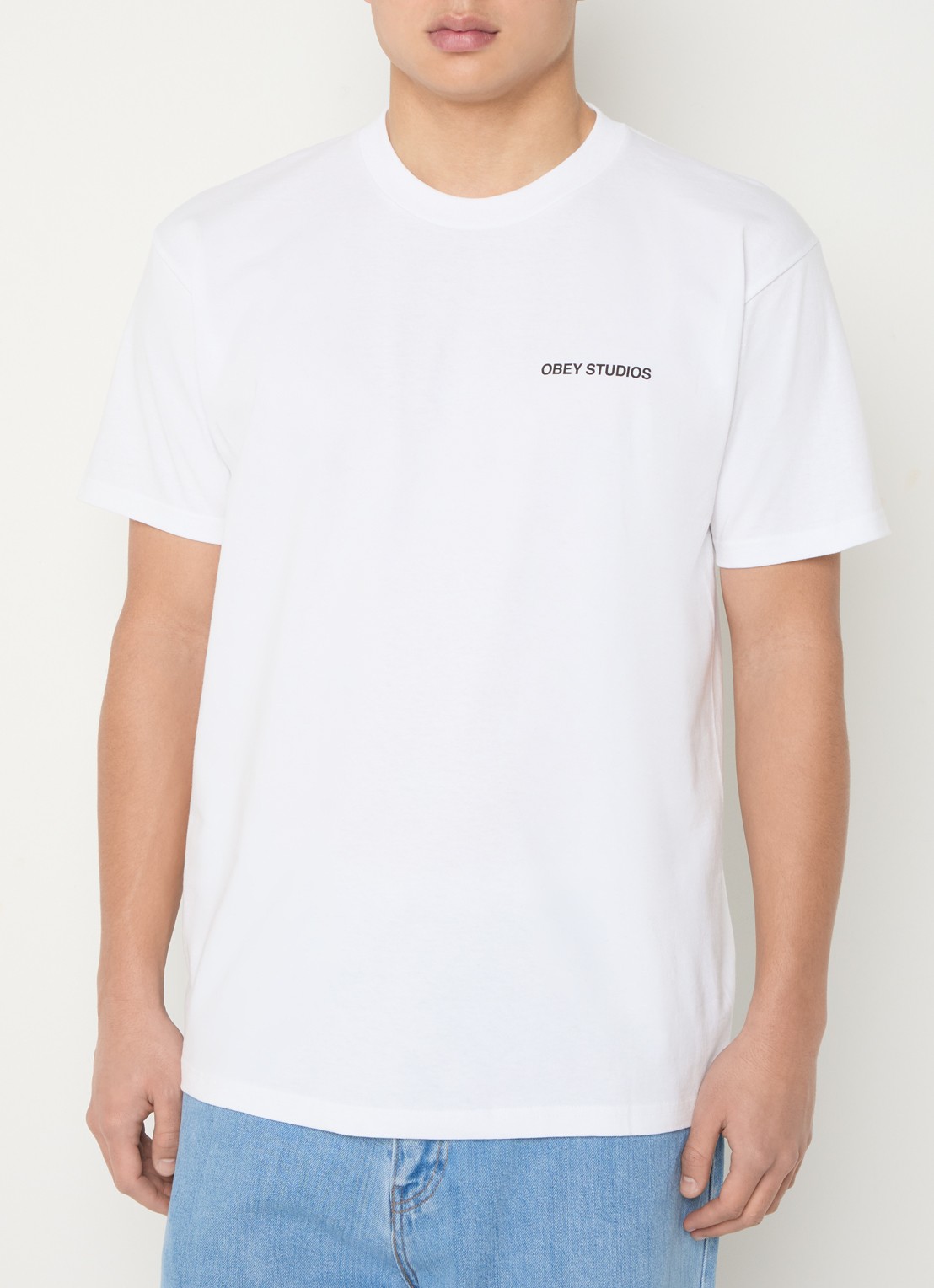 Obey Moves Of Life T-shirt met logo- en backprint - achterkant wit