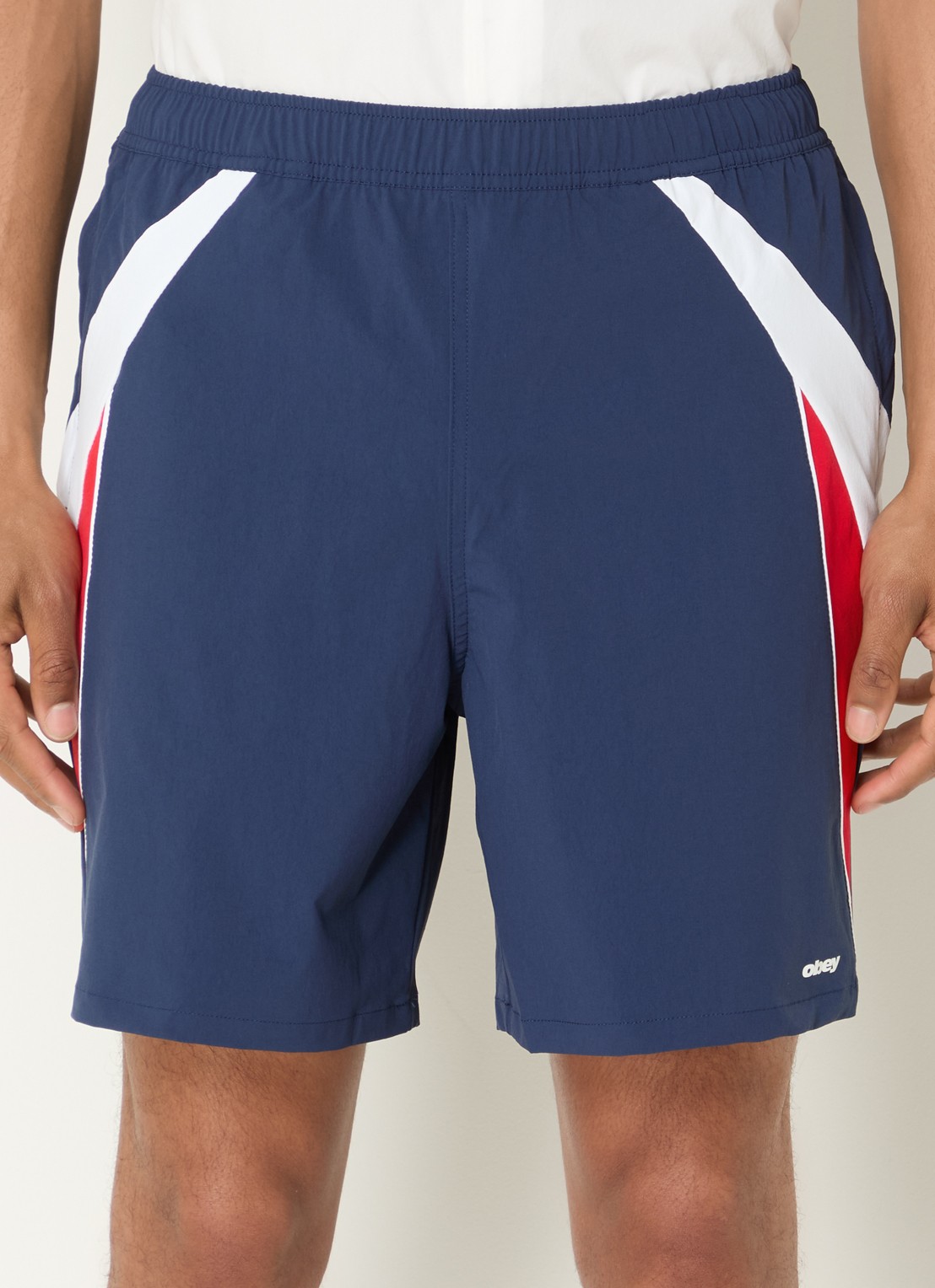 Obey Onset zwembroek met logo - detail donkerblauw