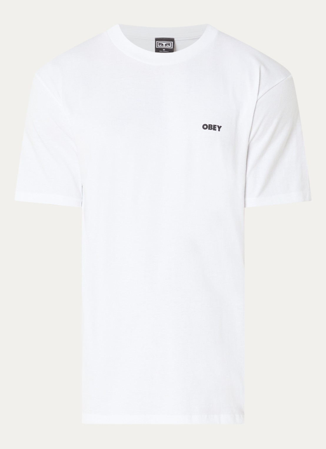 Obey Pastures T-shirt met logo- en backprint - voorkant 2 wit