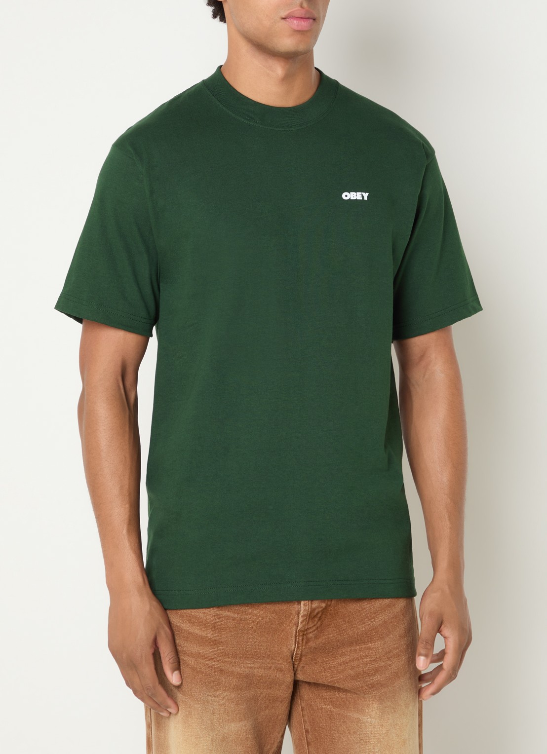 Obey Quarter Eye T-shirt met logoprint - achterkant 2 groen