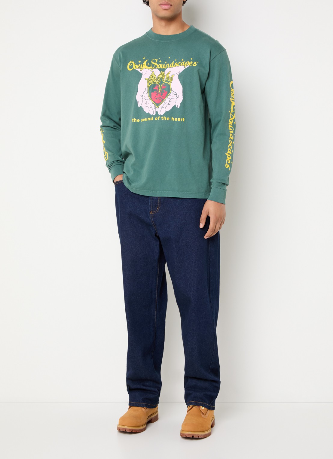 Obey Soundscapes T-shirt met print - voorkant 3 groen