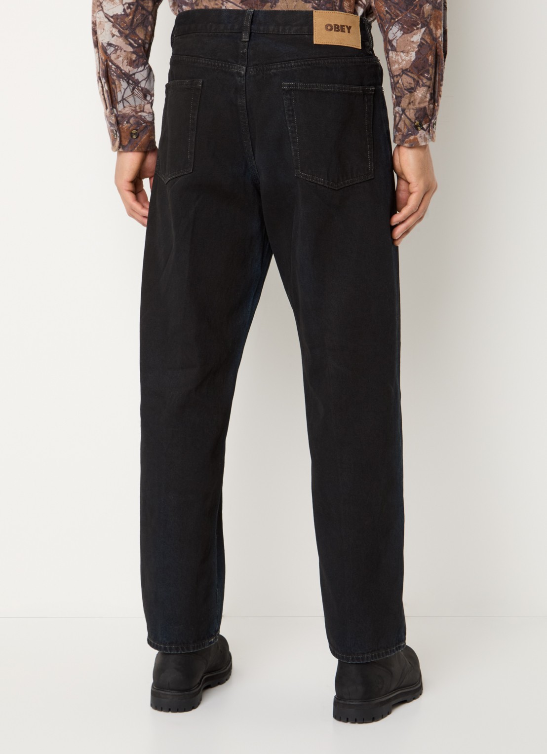 Obey Straight leg jeans met gekleurde wassing en steekzakken - achterkant 3 indigo