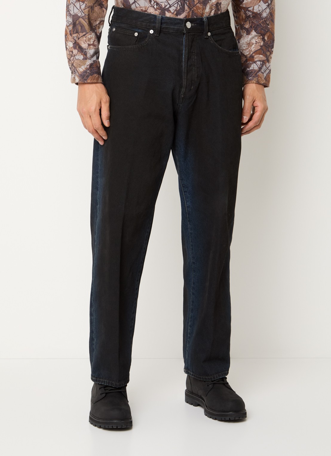 Obey Straight leg jeans met gekleurde wassing en steekzakken - detail indigo