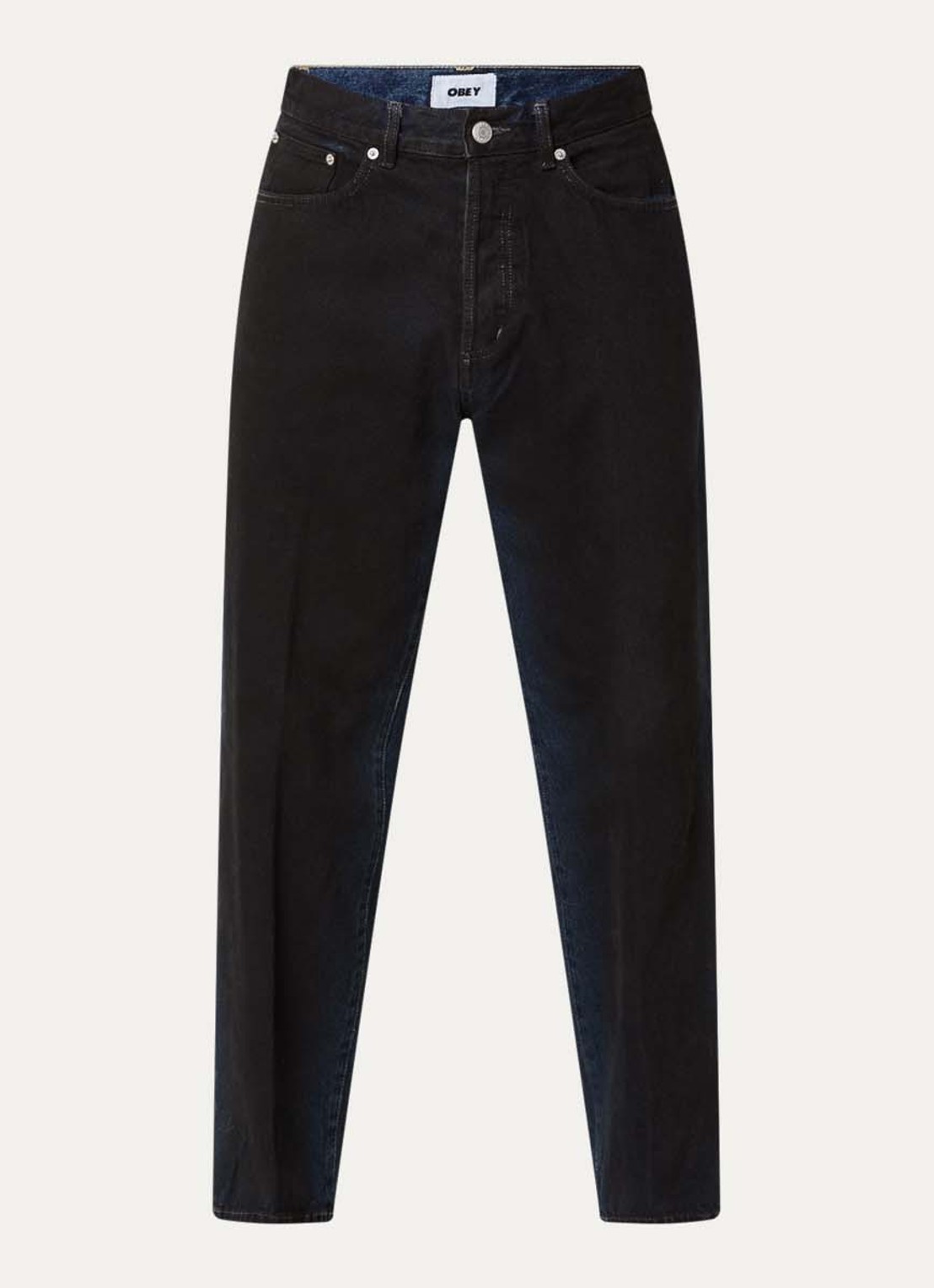 Obey Straight leg jeans met gekleurde wassing en steekzakken - voorkant 4 indigo